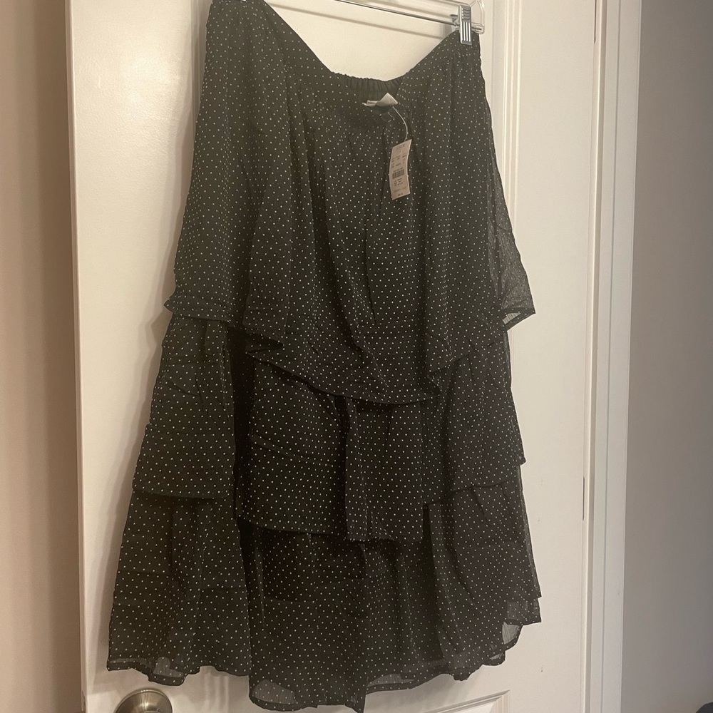 NWT J. Crew ruffle midi polka dot skirt - Picture 2 of 3